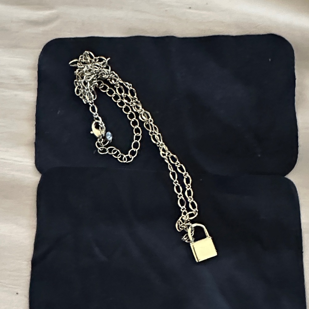Gold Lock Pendant Necklace